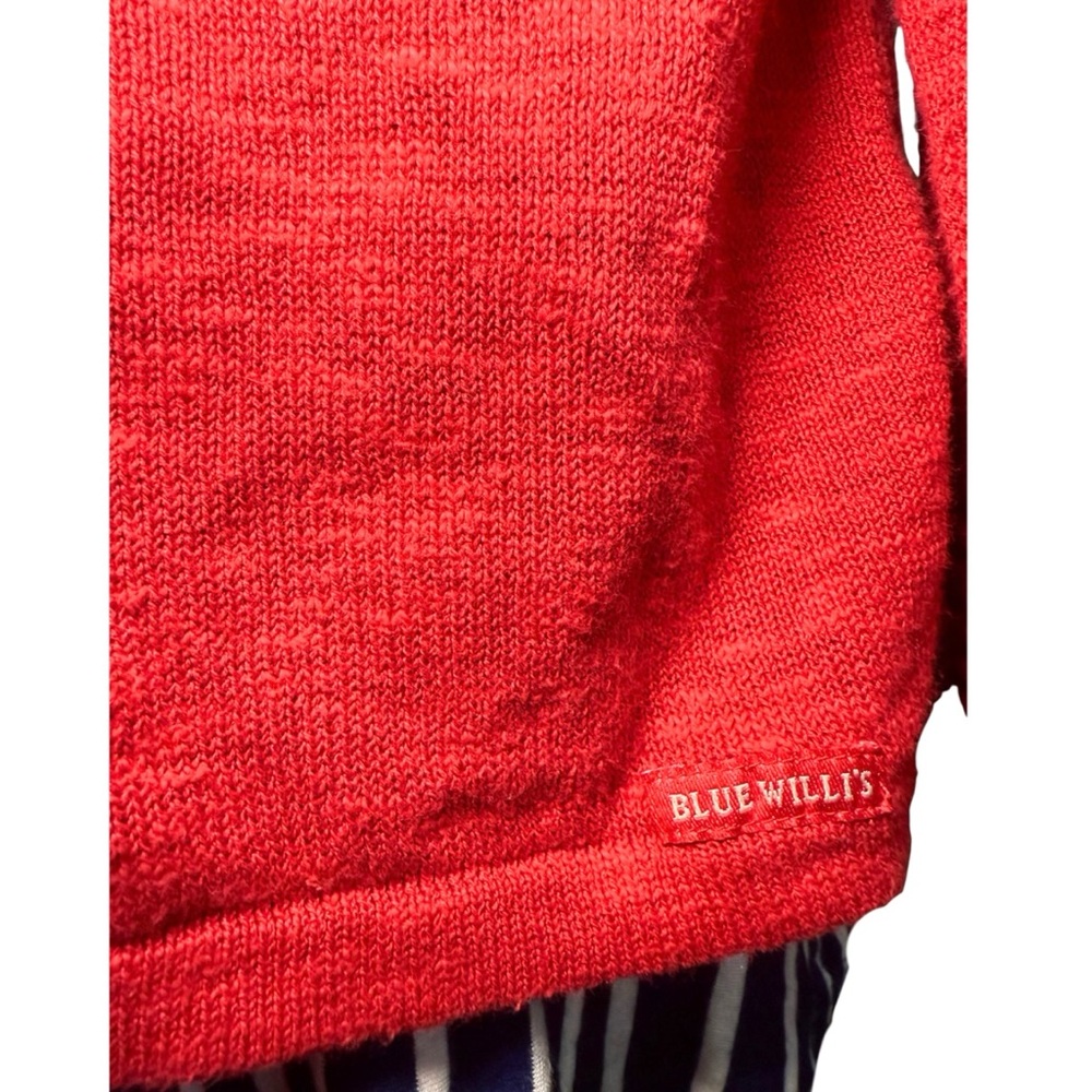 Vintage Red Linen Cotton Blend Zip Cardigan by‎ Blue Willi’s Size L - Picture 7 of 10